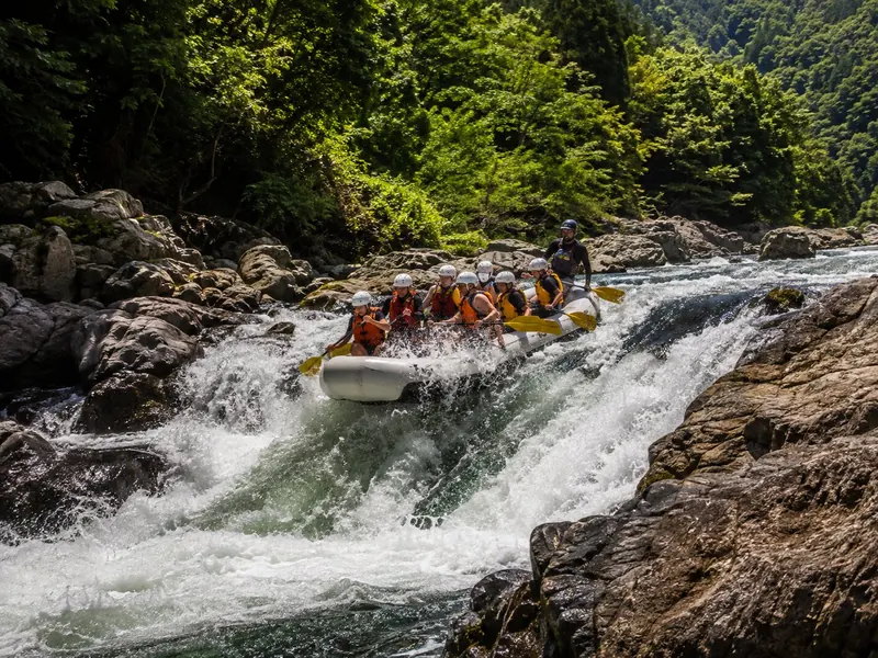Rafting the same gorge from Kameoka