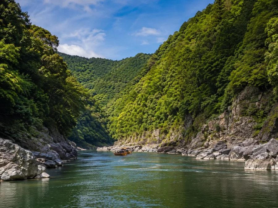 The Hozu River gorge between Kameoka and Arashiyama